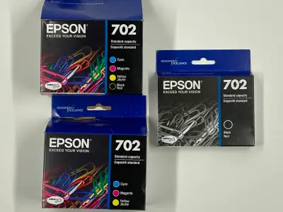 Genuine Epson 702 Colour and Black Ink Cartridges., View more