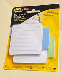 New Package of 50 Removable Post-It Page Tabs, 2 3/4" x 3 3/8"