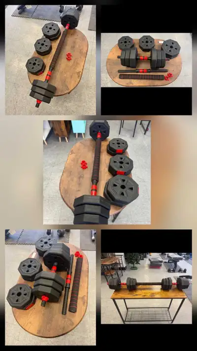 2-in-1 Adjustable Dumbbell Set - Barbell and Dumbbells 20KG, View more