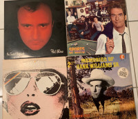 Vintage LP's Phil Collins, Hank Williams Sr, PRISM, Huey Lewis