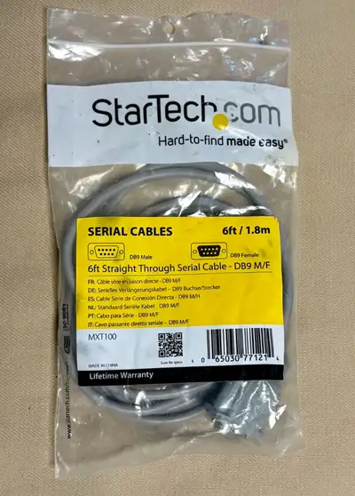 Serial Cable - StarTech 6' DB9 Straight Through, View more