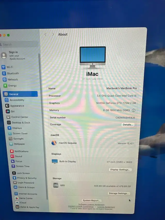 27" iMac 2013 latest OSX in Desktop Computers in Windsor Region - Image 3