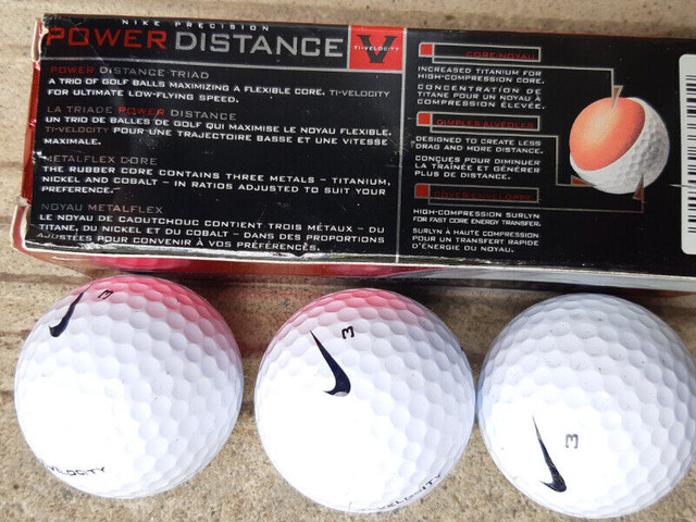 18 GOLF BALLS w 3 NEW NIKE POWER DISTANCE TI VELOCITY Golf Hamilton Kijiji Classifieds