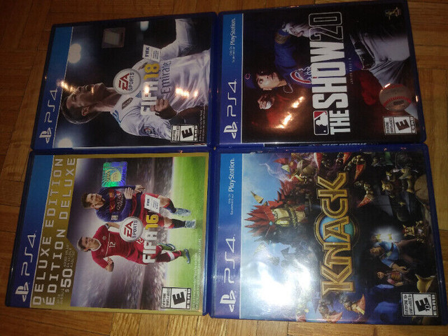 PS4 GAMES TRADE EXCHANGE KNACK NBA MLB FIFA VR in Sony Playstation 4 in Mississauga / Peel Region