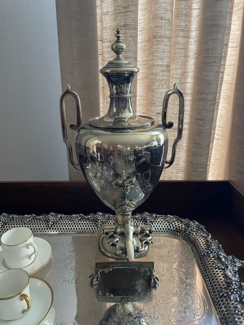 Antique Silverplate Samovar with monogram engravement in Arts & Collectibles in Markham / York Region