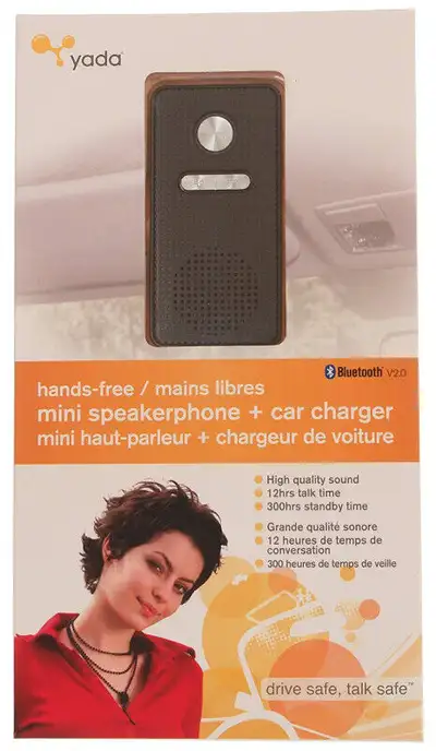 New Yada BT50823 Bluetooth Mini Speakerphone and Car Charger, View more