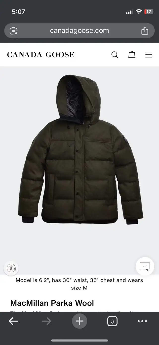 Canada Goose Macmillan Green Wool in Men's in City of Toronto - Image 3