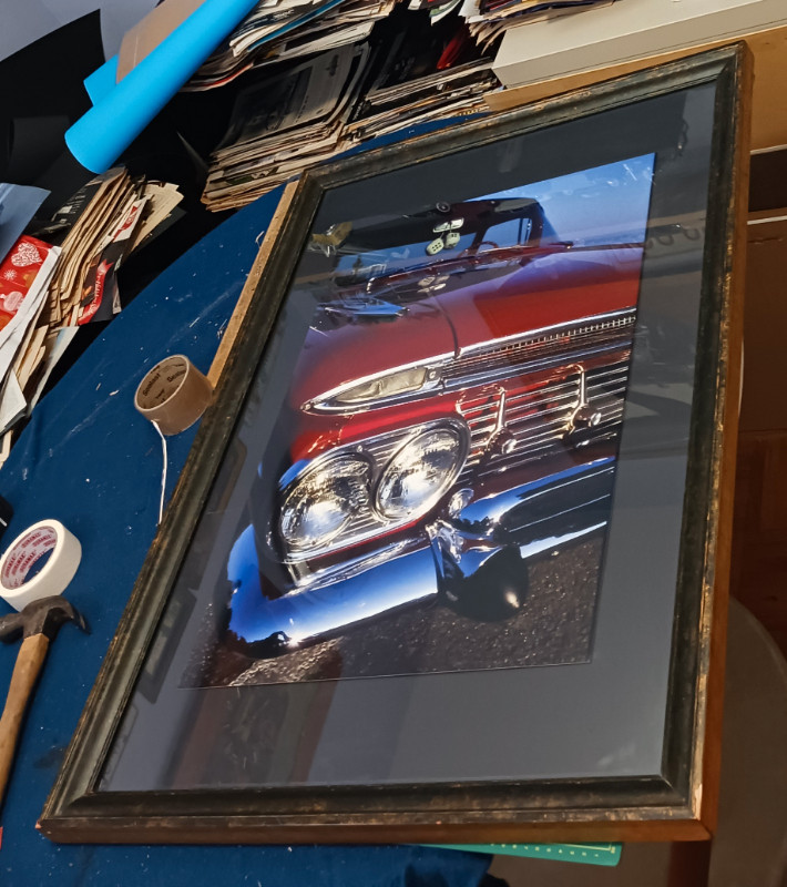 LARGE FRAMED 1959 CHEVY EL CAMINO ORIGINAL ELTON McFALL PHOTO Art et