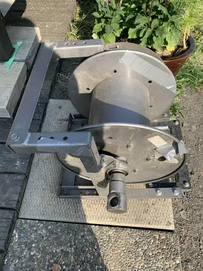 Hannay Hose/Cable Reel 1" Auto rewind. Was stored in shed. NEVER USED, NEW. In Chetwynd $950 Model 8...