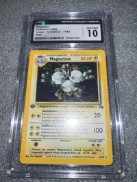 Pokémon Magneton Fossil (1999) 1st Edition 11/62 Holo CGC 10