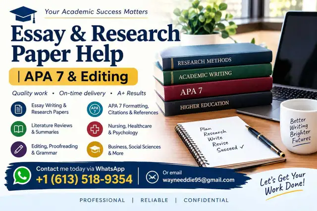 Essay & Research Paper Help | APA 7 & Editing