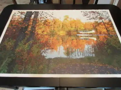 Unique print on canvas:  Bush plane, pontoon on Mattagami River., View more