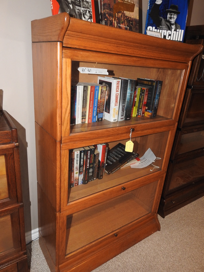 antique barrister bookcase, light oak, oversized, View more