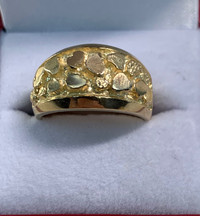 BRAND NEW!!!! MENS 10K Yellow Gold Nugget Ring