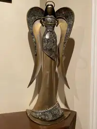 Statue ange chandelier brass et mosaïque