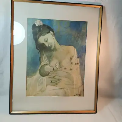 Large framed vintage print Picasso picture glass covered, View more