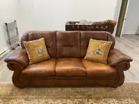 Set of Brown Italian Leather Fornirama Couches