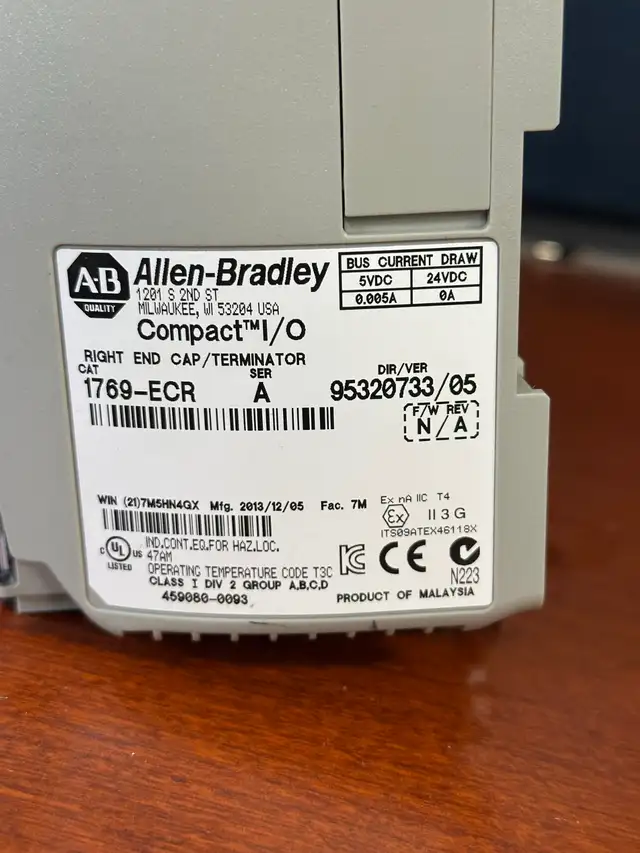 Allen-Bradley CompactLogix PLC System - 1769-ECR561091246555801607