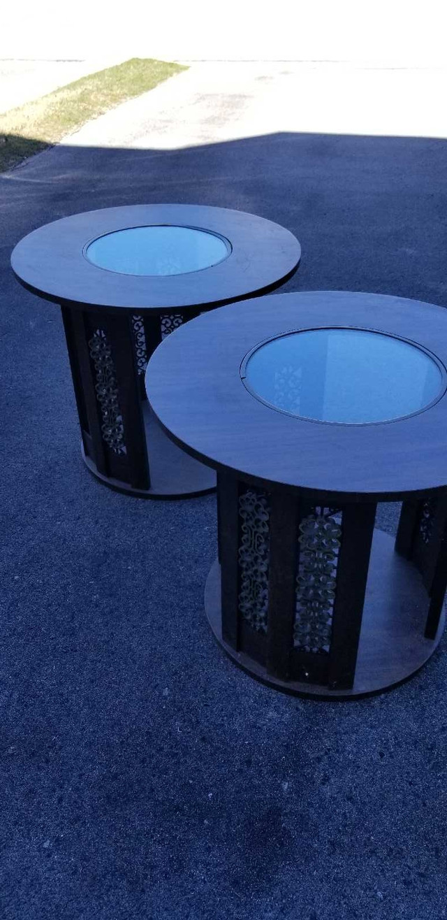 Italian Glass Top Side Tables  in Other Tables in Oakville / Halton Region - Image 2