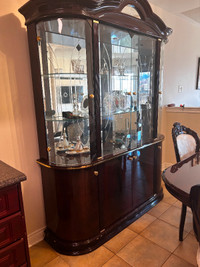 Dinning Table with four chairs and a hutch on Sale