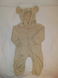 Boys Beige Dressy 1 Piece Outfit Hood & Ears,Size 70/6-12 months