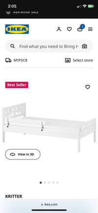 Ikea KRITTER bed set with mattress- Like New Condition
