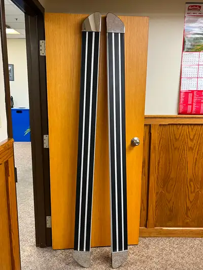 BRAND NEW RUNNING BOARDS - NO BRACKETS SOME HARDWARE- CHROMED TIPPED $100.00 SET