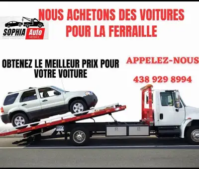 438-929-8994 Nous achetons des voitures à n'importe quelle condition. We buy cars at any condition s...