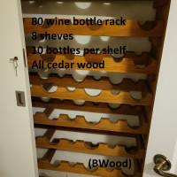 Wine Rack - 80 Bottles on 8 Shelves, Cedar Wood