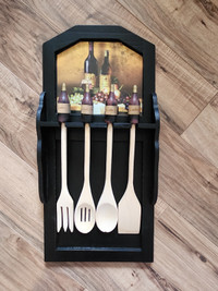 NEW / NEVER USED wooden cutlery set - wall decor