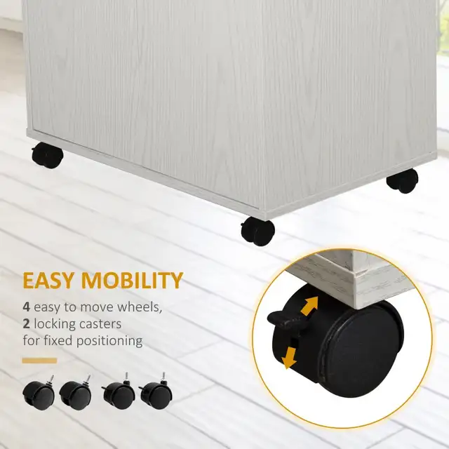 Microwave Cart on Wheels Utility Trolley Storage Sideboard Bookc in Bookcases & Shelving Units in Markham / York Region - Image 6