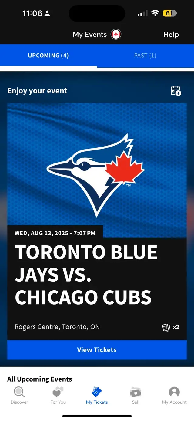 Toronto Blue Jays Tickets vs. Chicago Cubs August 1363611966261891120