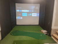 Golf Simulator Enclosure+ hitting mat +Turf + Garmin R10