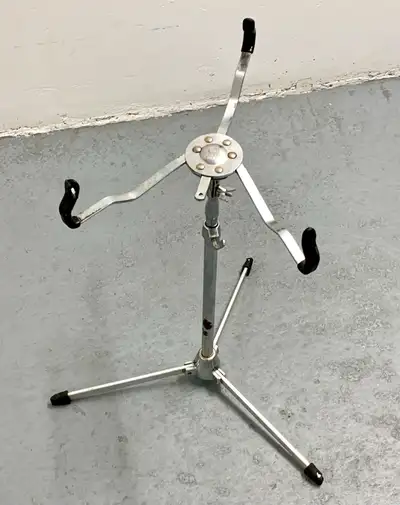 Made in England! Sturdy stand. Good condition overall - small rust spot on post.