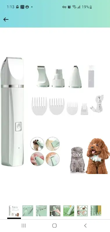 Petstyle Pro 4 in 1 Pets Grooming Set; Cordless, Ceramic Blades, View more