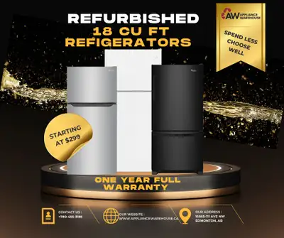 REFURBISHED REFRIGERATORS STARTING AT $299, View more