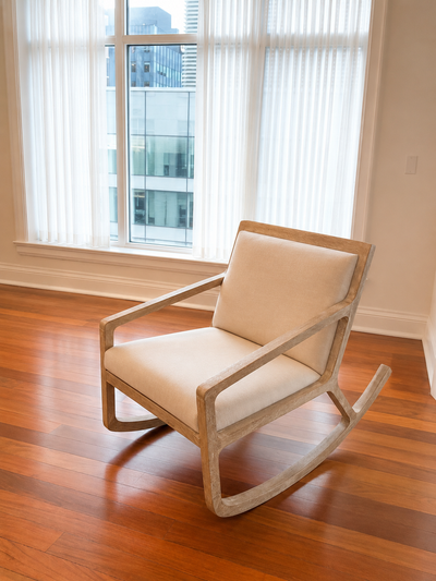 Nursery Chair or Accent Rocker (Light Wood & Cream Cushion), View more