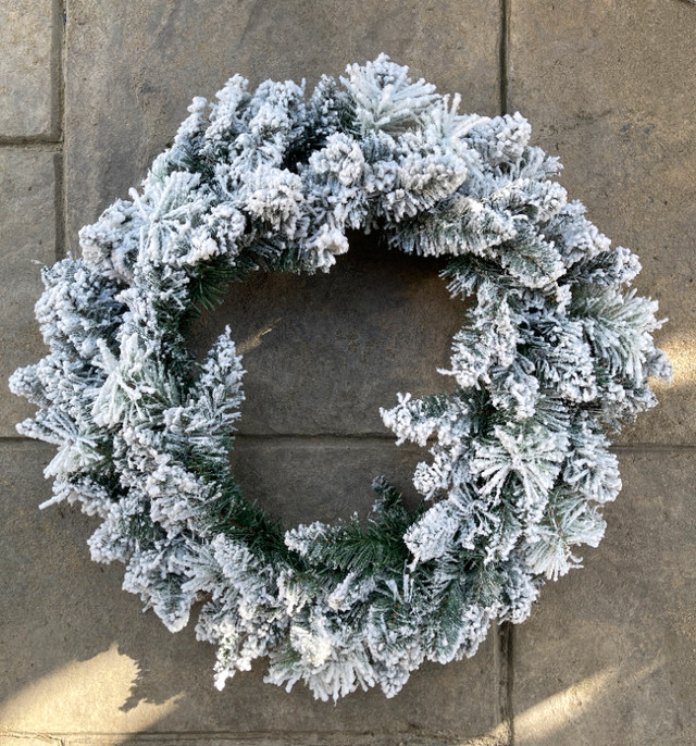 Flocked Pine Wreath in Holiday, Event & Seasonal in Ottawa