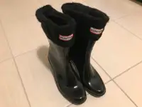 Women’s Black Hunter Rubber Boots High Heel (short)