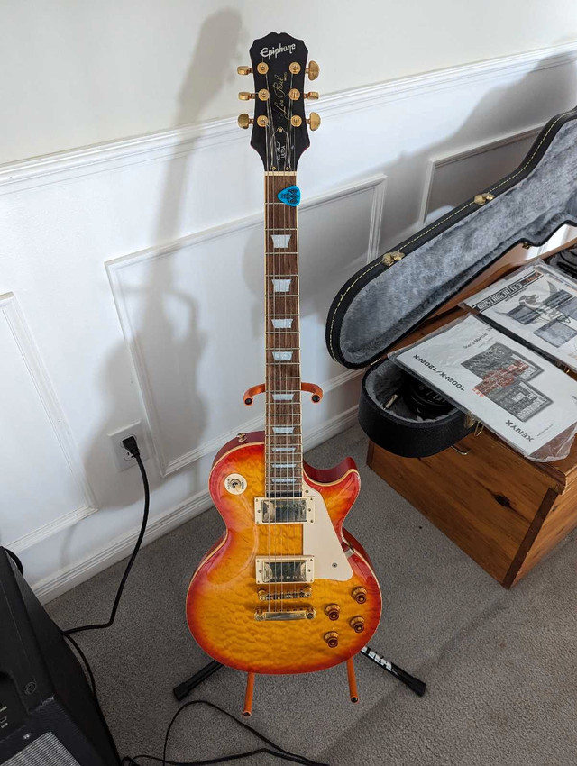 Epiphone Les Paul Ultra 2 electric guitar with amp and mixer.  in Guitars in Ottawa