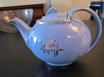 vintage Hall hook lid blue cadet teapot, View more