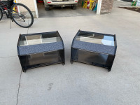 Glass side tables $40 for both