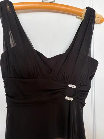 Women's - Black Sheer overlay evening dress, View more
