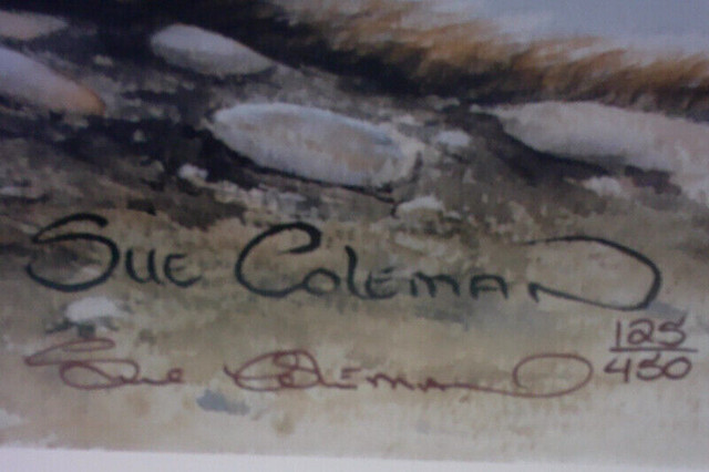 SUE COLEMAN LIMITED EDITION "CATFIGHT" (COUGAR KITTENS) w/ MAT in Arts & Collectibles in Oakville / Halton Region - Image 2