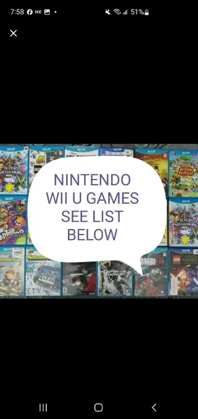 NINTENDO WII U GAMES SEE LIST BELOW, View more