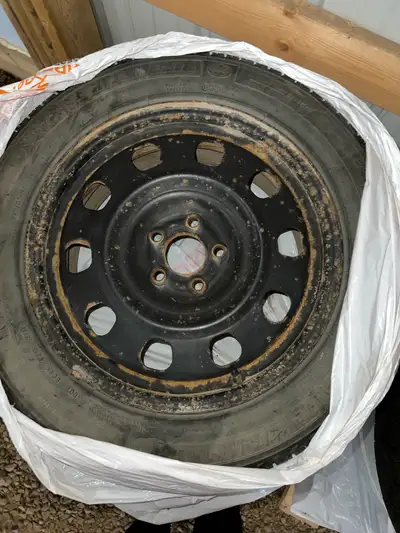 4 steel rims and tires for sale 225/55r17 winter tires No longer needed as we sold the vehicle that...