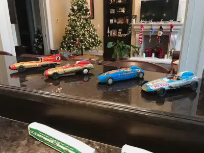 PARKER PICKERS - 3 ARE SOLD! #9, #29 and #31 are sold!These 4 vintage toy race cars were made in Jap...