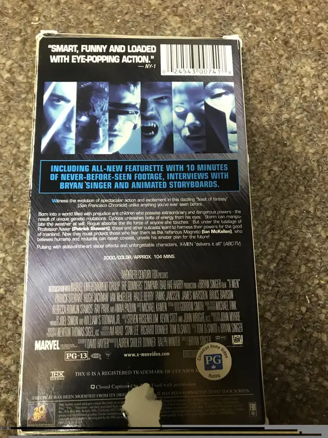 Marvel Comics X-Men Movie Vintage VHS Cassette Tape in CDs, DVDs & Blu-ray in Calgary - Image 3