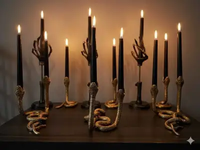 (9pcs) Candle Holders sets - Halloween/Gothic style, View more