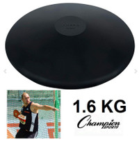 CHAMPION SPORTS RUBBER PRACTICE DISCUS - 1.6KG WEIGHT - BLACK